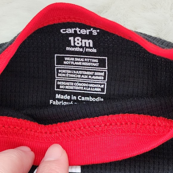 Carter's Boy's Christmas Naughty/Nice Black Pajama Set 18M & 12M NWT - Picture 10 of 11